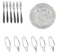 Fackelmann 9984850 Ensemble spécial escargots, fourchettes à escargots, Pinces à escargots, Plats à escargots jetables, Aluminium, Acier Inoxydable, De 12,5 à 17,5 cm