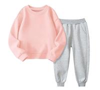 Ensemble Sport Enfant Garcon Fille Sweat-Shirt à Manches Longues + Pantalon Sportswear, Tracksuit Set for Jogging Mode Pure Uni Doux Loose idee Cadeau Ensemble Veste Polaire pour bébé