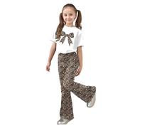 Ensemble Sport- Ensemble DéContracté Filles Haut à Manches Courtes avec NœUd Papillon Et Pantalon Long Deux PièCes Confortables Jouer