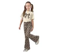 Ensemble Sport- Ensemble DéContracté Filles Haut à Manches Courtes avec NœUd Papillon Et Pantalon Long Deux PièCes Confortables Jouer