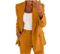 Ensemble Sport Femme Fitness - Costume Femme Deux Pièces Élégant pour Bureau Veste Longue et Pantalon Large Ensemble Professionnel Formel Tailleur Moderne Confection Soignée