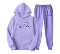 Ensemble Sport Femme Fitness - Ensemble de survêtement pour Femmes Sweat-Shirt à Capuche Confortable et Pantalon Velours Doux Tenue décontractée Sportive élégante