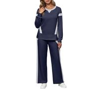 Ensemble Sport Femme Hiver - Ensemble de Pantalon Décontracté pour Femme Tenue Deux Pièces Léger Confortable Style Coréen Élégant Moderne Vestiaire Quotidien