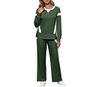 Ensemble Sport Femme Hiver - Ensemble de Pantalon Décontracté pour Femme Tenue Deux Pièces Léger Confortable Style Coréen Élégant Moderne Vestiaire Quotidien