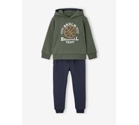 Ensemble sport garçon à capuche vert sauge 4A