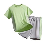 Ensemble sport garçon t-shirt technique short performance vêtement école EPS jeu récré#M