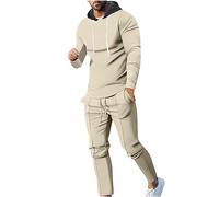 Ensemble Sport Homme Décontracté Ensemble Jogging Homme Chic et Elegant Hiver Chaud Fitness Tenue de Sport Pas Cher Sweat À Capuche et Pantalon Survetement Homme Vêtements Homme Ensemble Marque