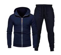 Ensemble Sport Homme Jogging Large Ensemble Hoodie, À Manches Longues Et Pantalon Décontracté Col Rond Zippé Tendance Affaires Vêtements avec Poches Élastiquée Tous Les Jours Automne