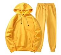 Ensemble Sport Homme Jogging Large Ensemble Hoodie, avec Poche Kangourou Cordon Serrage À Taille Grandes Ample Pantalons Couleur Unie Gym Sportswear De Couple Exercice Ete