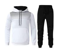 Ensemble Sport Homme Survêtement Pas Cher Ensemble Hoodie, Décontracté Doux Chic Vêtement Complet Full Zip Sweats a Capuche Et Pantalon Chaud Sportshirt 2 Pièces Tous Les Jours Ete