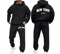 Ensemble Sport Homme Training Complet Ensemble Hoodie, À Manches Longues Et Pantalon Décontracté Col Rond Zippé Tendance Affaires Vêtements avec Poches Élastiquée Exercice Automne
