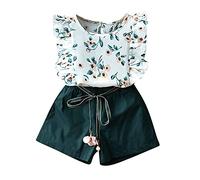 Ensemble Sport Pour Fille Volants Coton Vêtements Filles Ensembles Pantalon Haut Lettre Patché Sweat-shirt Jupes Plissées Chic Élégant Plaine Top Bottoms Cadeau Ado 3-14 Ans