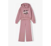Ensemble sport sweat à capuche + jogging large fille vieux rose 4A