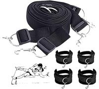 Ensemble Sportif Confortable pour débutants Quatre Poignets Souples Noir - Sangle de Remplacement en Nylon pour lit d'entraînement