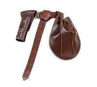 Ensemble Steampunk médiéval 3 pièces: Ceinture en Relief, Sac Banane en Cuir et Fourreau for Cosplay, Style Moto Portefeuilles