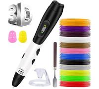 Ensemble Stylo 3D écran LCD + 12 couleurs de filament, cadeau DIY créatif pour débutants, kit complet de dessin 3D Cadeau de Noël