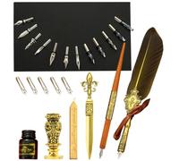 Ensemble stylo et encre | Stylo antique pour écriture | Kit de cachet de | Avec pointes de rechange, coffret cadeau signature vintage de luxe