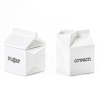 Ensemble sucrier et pot à crème en céramique en forme de carton de lait et pot à crème blanc