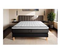 Ensemble Suite 160x200 Ressorts Ensaches, Memoire De Forme 5 Zones Sommier Noir