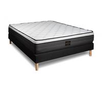 Ensemble Suite 160x200 Ressorts Ensaches, Memoire De Forme 5 Zones Sommier Noir