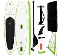 vidaXL Ensemble de planche SUP gonflable avec voile Vert et blanc 92735