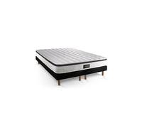 Ensemble Supérieur 200x200 Mémoire de forme 3 zones double sommier noir