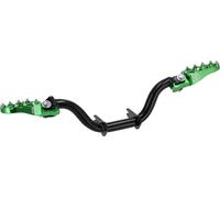 Ensemble: Support de repose-pieds LT avec repose-pieds MX en vert - pour Simson S50, S51, S53, S70, S83