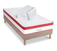 Ensemble Suprême 90x190 cm + sommier bois + accessoires - Mousse HD mémoire - Ép. 24 cm G