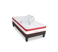 Ensemble Suprême 90x200 cm + sommier + accessoires - Mousse HD mémoire - Ep. 24 cm