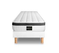Ensemble Suprieur 120 x 190 cm sommier Kit Blanc - 21cm - Mmoire de forme - Ferme - Sommier kit Blanc