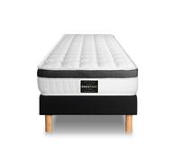 Ensemble Suprieur 120 x 200 cm sommier Kit Noir - 21cm - Mmoire de forme - Ferme - Sommier kit Noir