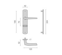 Ensemble sur grande plaque KROM HOME entraxe de fixation 195 mm condamnation à voyant chromé HERACLES B-KROM-05