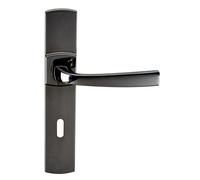Vachette Set de poignées de porte MUZE – Clé L, entraxe 195 mm, zamak, diamant noir, garantie 10 ans