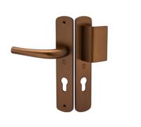 Ensemble sur plaque aluminium SALOME HOME ELEGANCE entraxe 195 mm palière clé I chocolat HERACLES B-SALOME-103