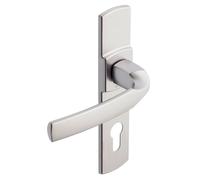 Vachette Ensemble de Poignée de Porte sur Plaque ARTIS - Version Clé I pour Porte d'Entrée, Cave, Abris de Jardin à Cylindre - Entraxe 165 mm - en Zamak Résistant - Garantie 10 Ans - Chrome Velours