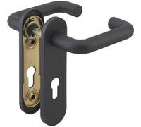 Thirard – Ensemble de poignées pour serrure encastrable pour porte de chaufferie, carré 9 mm, noir