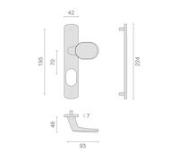 Ensemble sur plaque ELFE entraxe 195mm SGN2 chromé mat - HERACLES - B-ELFE-19