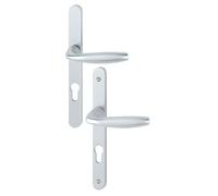 Ensemble sur plaque étroite saillie réduite New York HOPPE 099KH300LMSGL/1810 Inox F9 - Clé i - Mont/Rap/ép.68/77 - 3397875