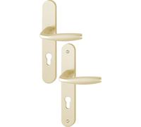 Ensemble de porte plaque large New york Clé i Champagne F2 HOPPE - 1810/300M - 195mm - entr.7/70 C.7 - 38/47 - 3281944 Noir G