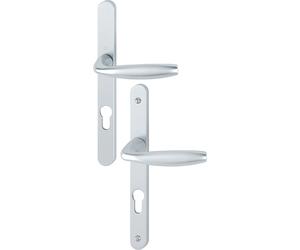 Ensemble sur plaque New York type clé I entraxe 70 mm carré 7 mm finition argent HOPPE 3293355