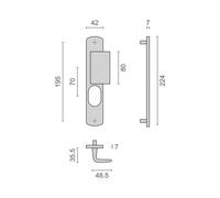 Ensemble sur plaque SALOME HOME entraxe 195 mm palière SGN2 noir HERACLES B-SALOME-201