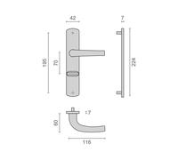 Ensemble sur plaque SALOME HOME entraxe 195mm condamnation à voyant inox - HERACLES - B-SALOME-18