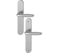 Ensemble poignée pour porte intérieure sur plaque longue Verona 1510/300M - Alu aspect inox - - 758166