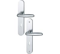 Ensemble sur plaques aluminium VERONA clé L finition F1 aspect argent HOPPE 758081