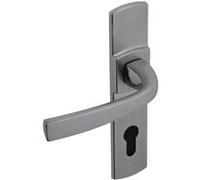 Vachette Set de Poignée de Porte sur Petite Plaque MUZE - Version Cle I Porte Cuisine/Salon, Entraxe 165 mm - Système de Pose Facile - en Zamak Résistant - Finition Platine - Garantie 10 Ans