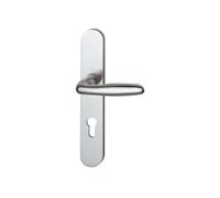 Ensemble sur plaques aluminium VERONA clé I pour cylindre européen finition F9 aspect inox mat HOPPE 2834543