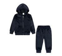 Ensemble Survetement Enfant Garcon 1-8 Ans Sport Velours Hiver Sweats à Capuche garçon Manche Longue Veste Manteau Fille zippée avec Poches Pantalon Jogging Mode Decontracte (Black, 9-12 Mois)
