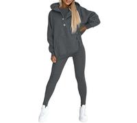 Ensemble Survêtement Femme, Sweat Pull À Manches Longues Et Pantalon De Jogging 2 Pièces, Doux Et Surdimensionné, Sportswear Outfit Élégant Couleur Unie Pour Automne Et Hiver