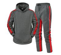 Ensemble Survetement Homme Ete Jogging Large Ensemble Hoodie, À Manches Longues Et Pantalon Décontracté Col Rond Zippé Tendance Affaires Vêtements avec Poches Élastiquée Tous Les Jours Ete