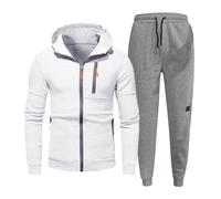 Ensemble Survetement Homme Ete Training Complet Sweat À Capuche, avec Poche Kangourou Cordon Serrage À Taille Grandes Ample Pantalons Couleur Unie Gym Sportswear De Couple Tous Les Jours Ete